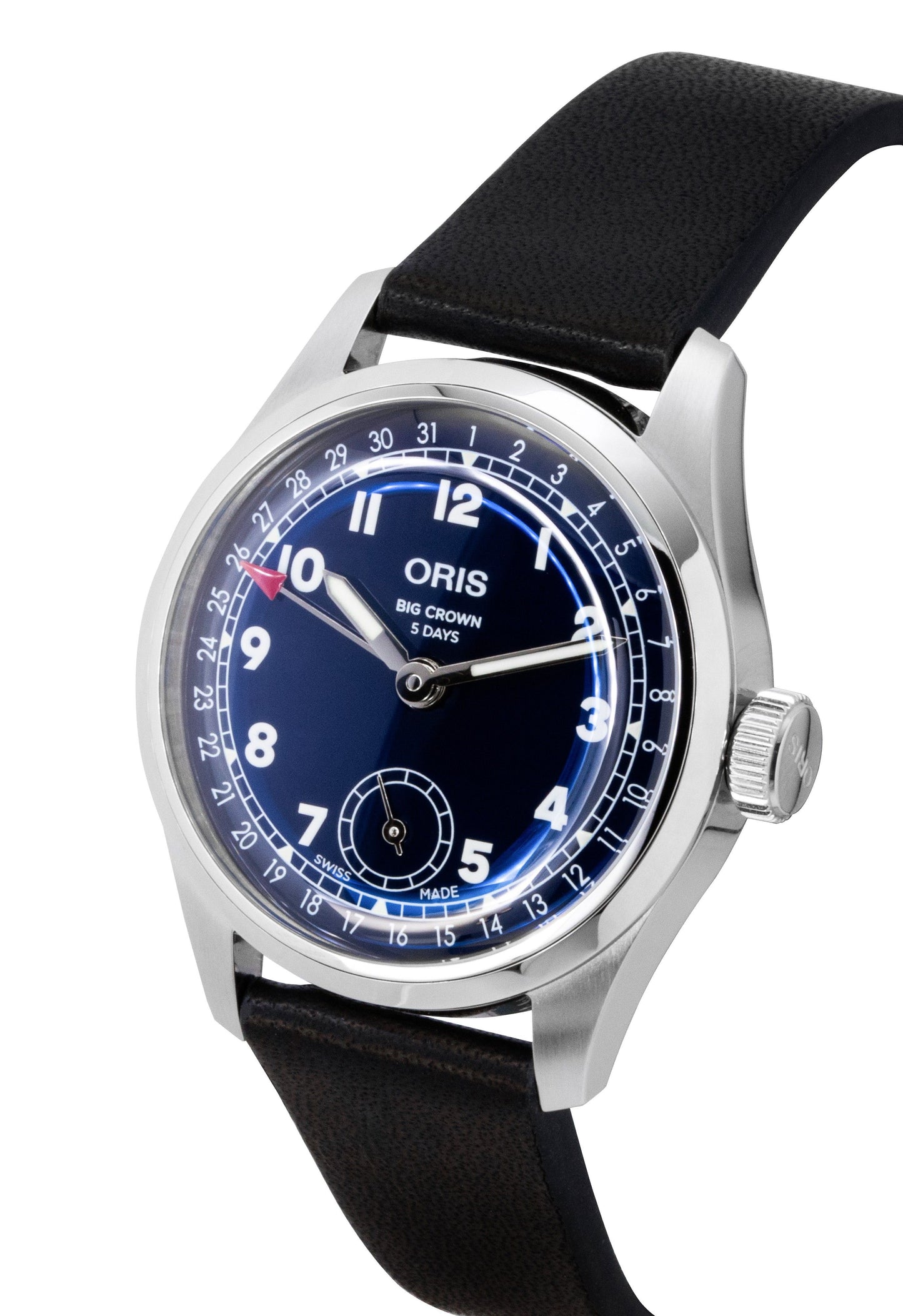 Oris Big Crown Pointer Date Calibre 403 Lederarmband Blaues Zifferblatt Automatik 01-403-7776-4065-07-5-19-11 Herrenuhr