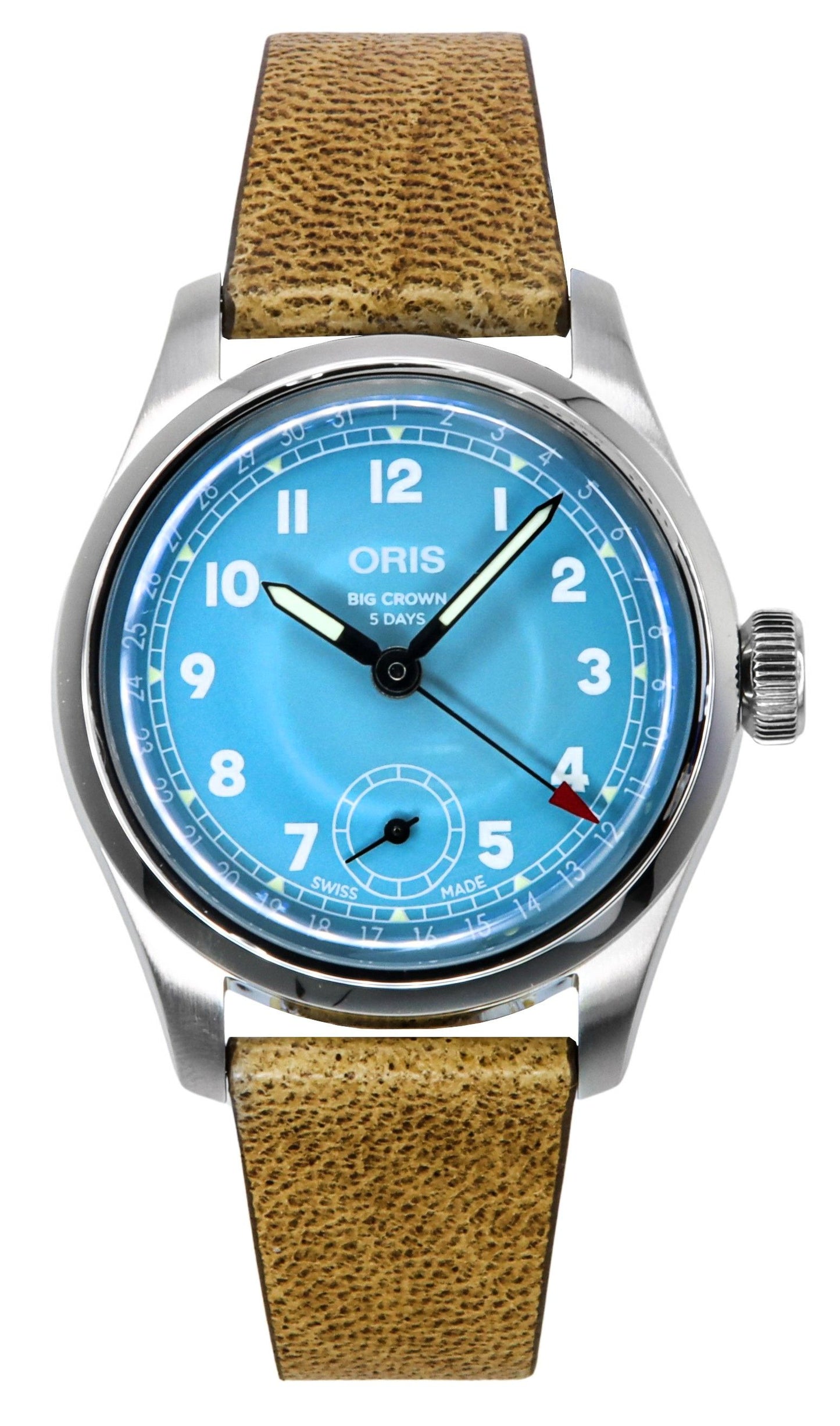 Oris Big Crown Pointer Date Lederarmband Blaues Zifferblatt Automatik 01-473-7786-4065-07-5-19-22FC Herrenuhr
