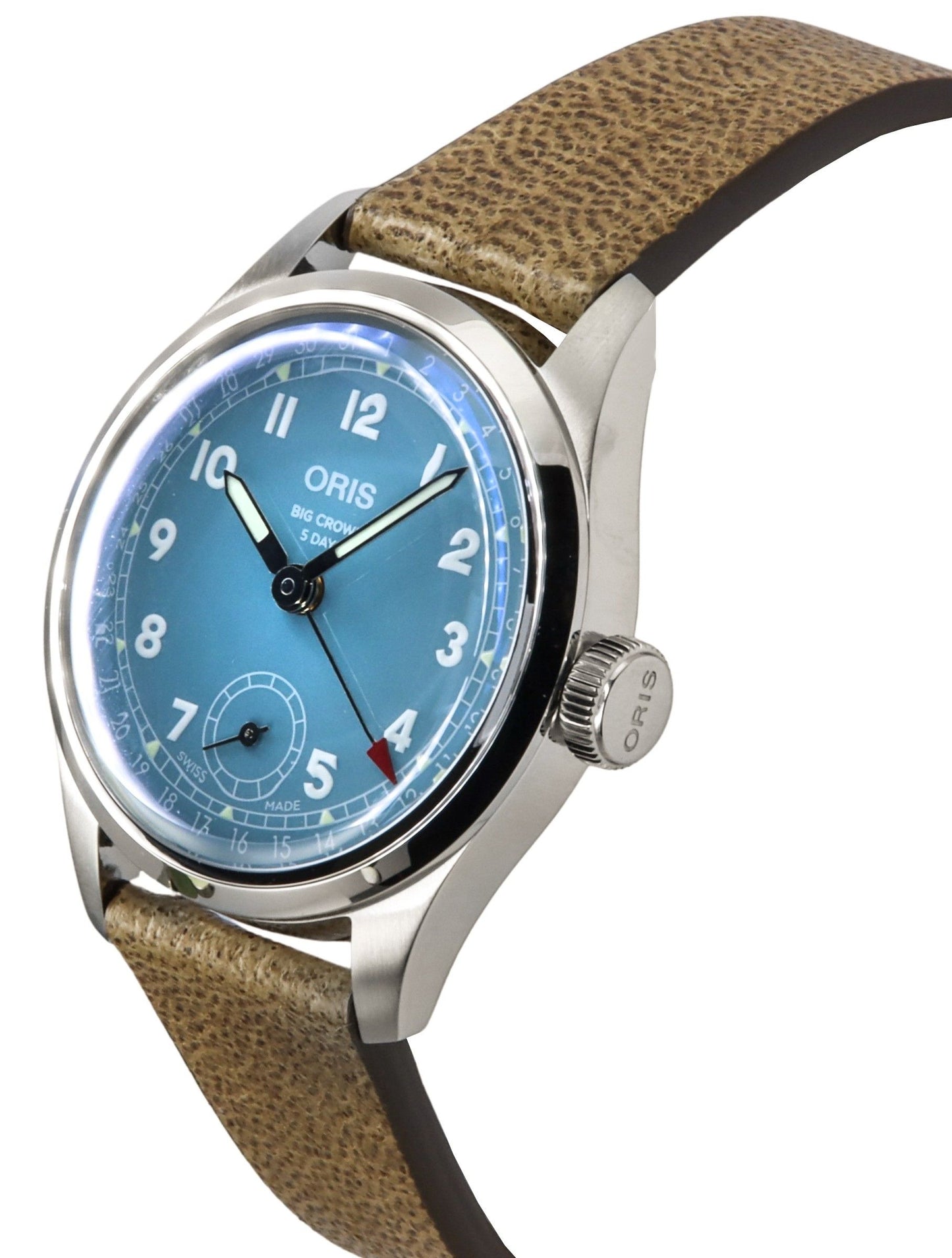 Oris Big Crown Pointer Date Lederarmband Blaues Zifferblatt Automatik 01-473-7786-4065-07-5-19-22FC Herrenuhr