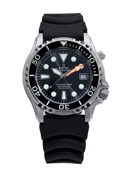 Ratio FreeDiver Helium Safe 1000M Edelstahl Automatik 1066KE20-33VA-BLK Herrenuhr