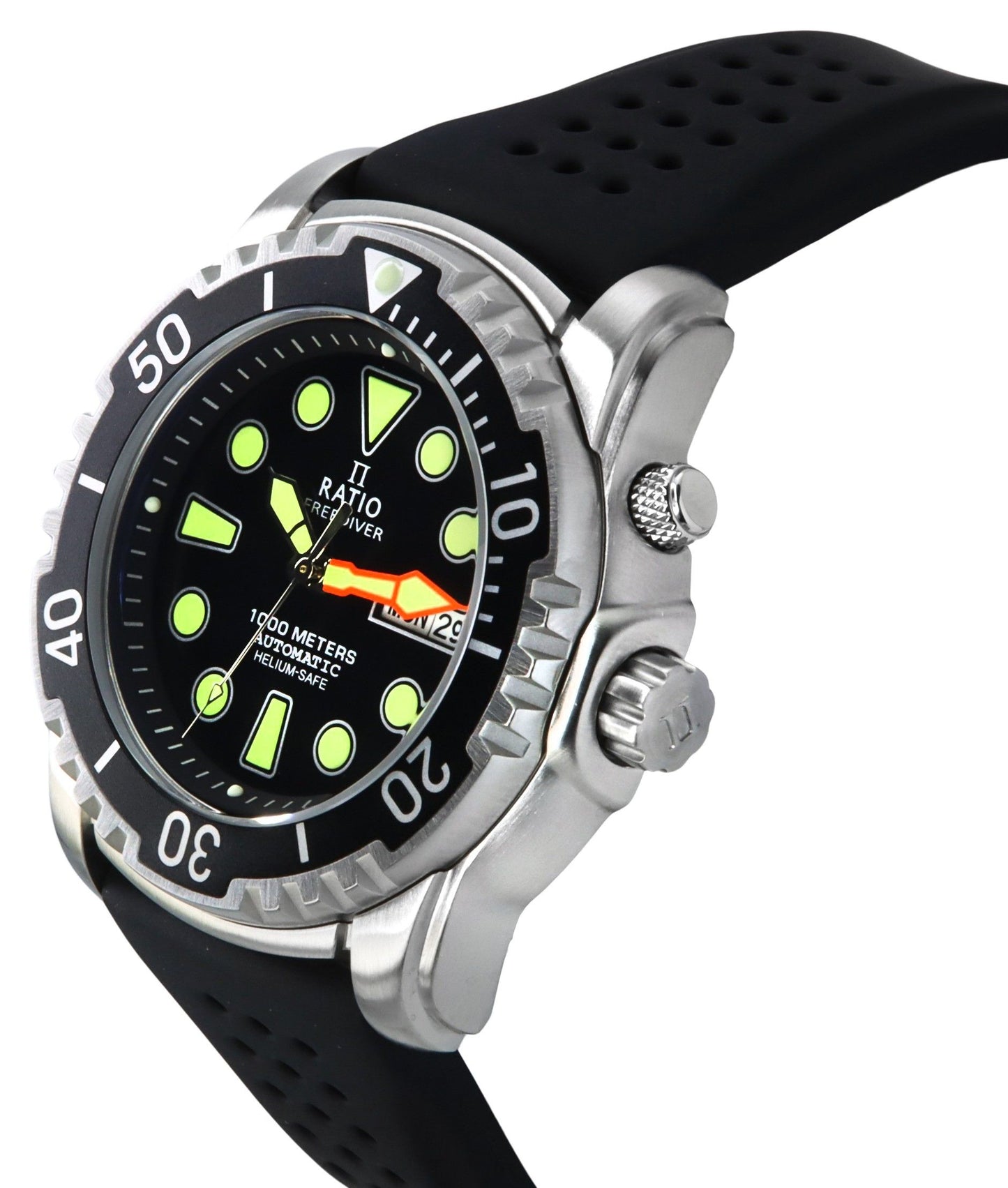 Ratio FreeDiver Version 02 Helium Safe 1000M Sapphire Automatik Schwarzes Zifferblatt 1068HA90-34VA-BLK-V02 Herrenuhr