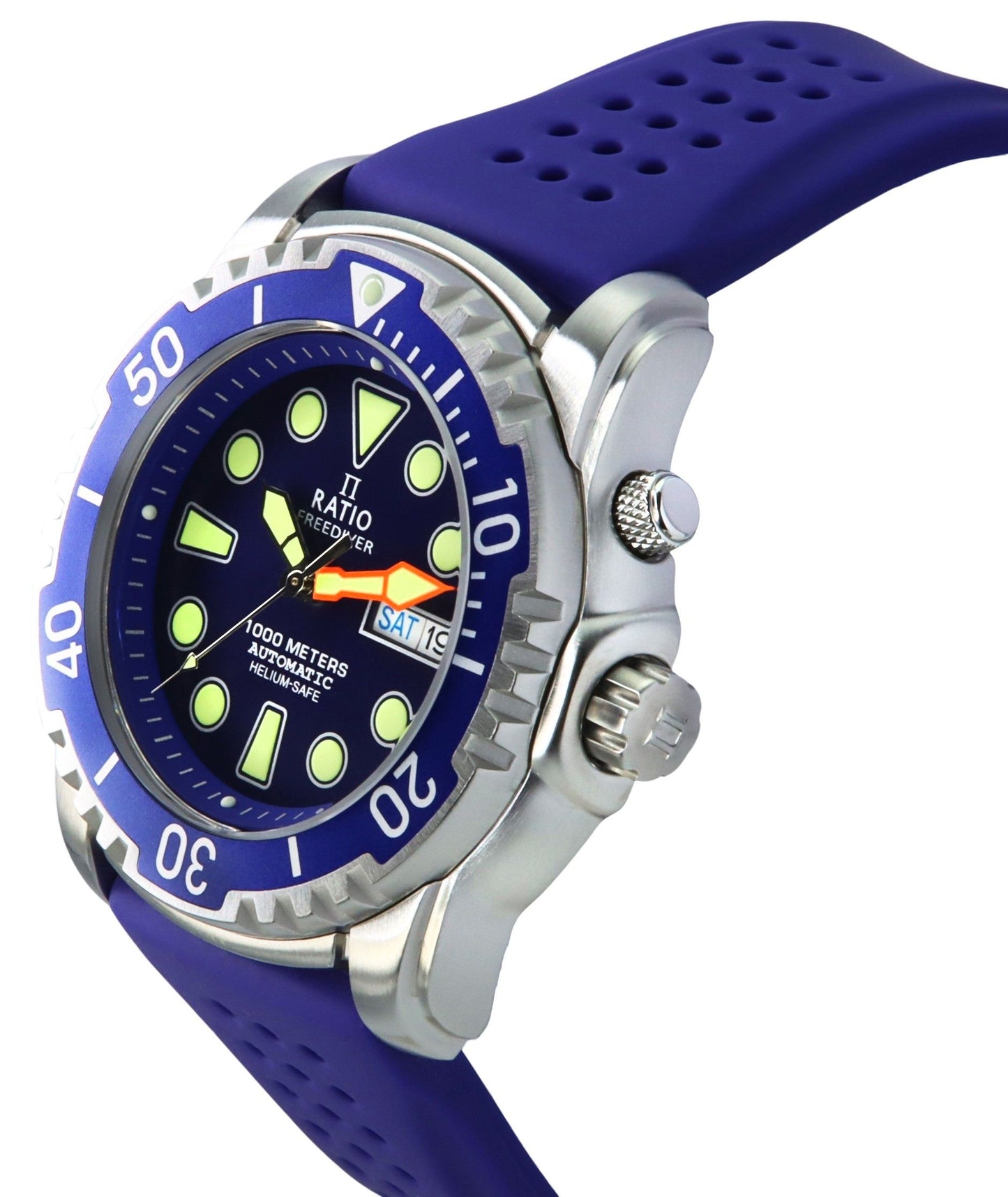 Ratio FreeDiver Version 02 Helium Safe 1000M Sapphire Automatik Blaues Zifferblatt 1068HA90-34VA-BLU-V02 Herrenuhr
