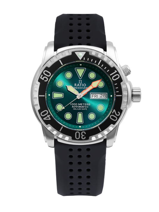 Ratio FreeDiver Version 02 Helium Safe 1000M Sapphire Automatik Gr?nes Zifferblatt 1068HA90-34VA-GRN-V02 Herrenuhr