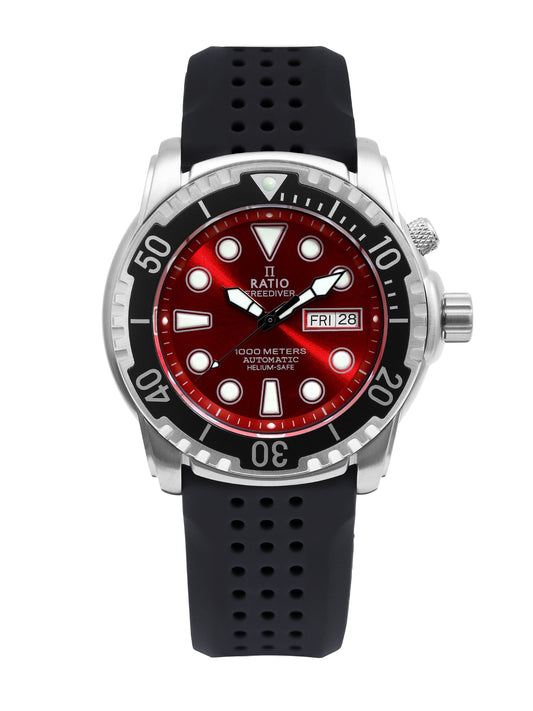 Ratio FreeDiver Version 02 Helium Safe 1000M Sapphire Automatik Red Dial 1068HA90-34VA-RED-V02 Herrenuhr