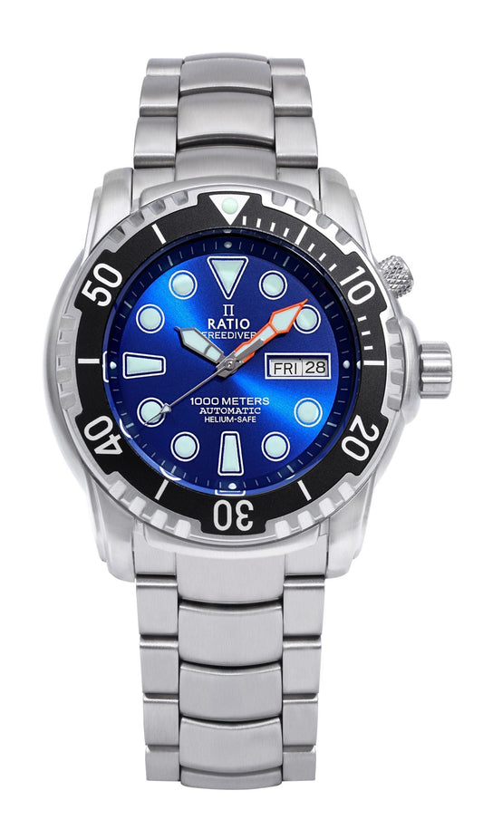Ratio FreeDiver Helium-Safe 1000M Sapphire Automatik 1068HA96-34VA-BLU Herrenuhr