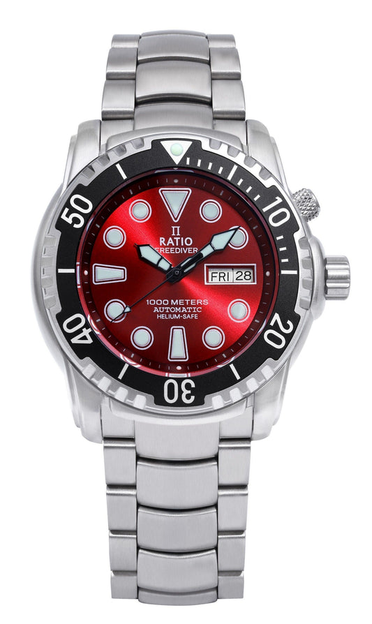 Ratio FreeDiver Helium-Safe 1000M Sapphire Automatik 1068HA96-34VA-RED Herrenuhr