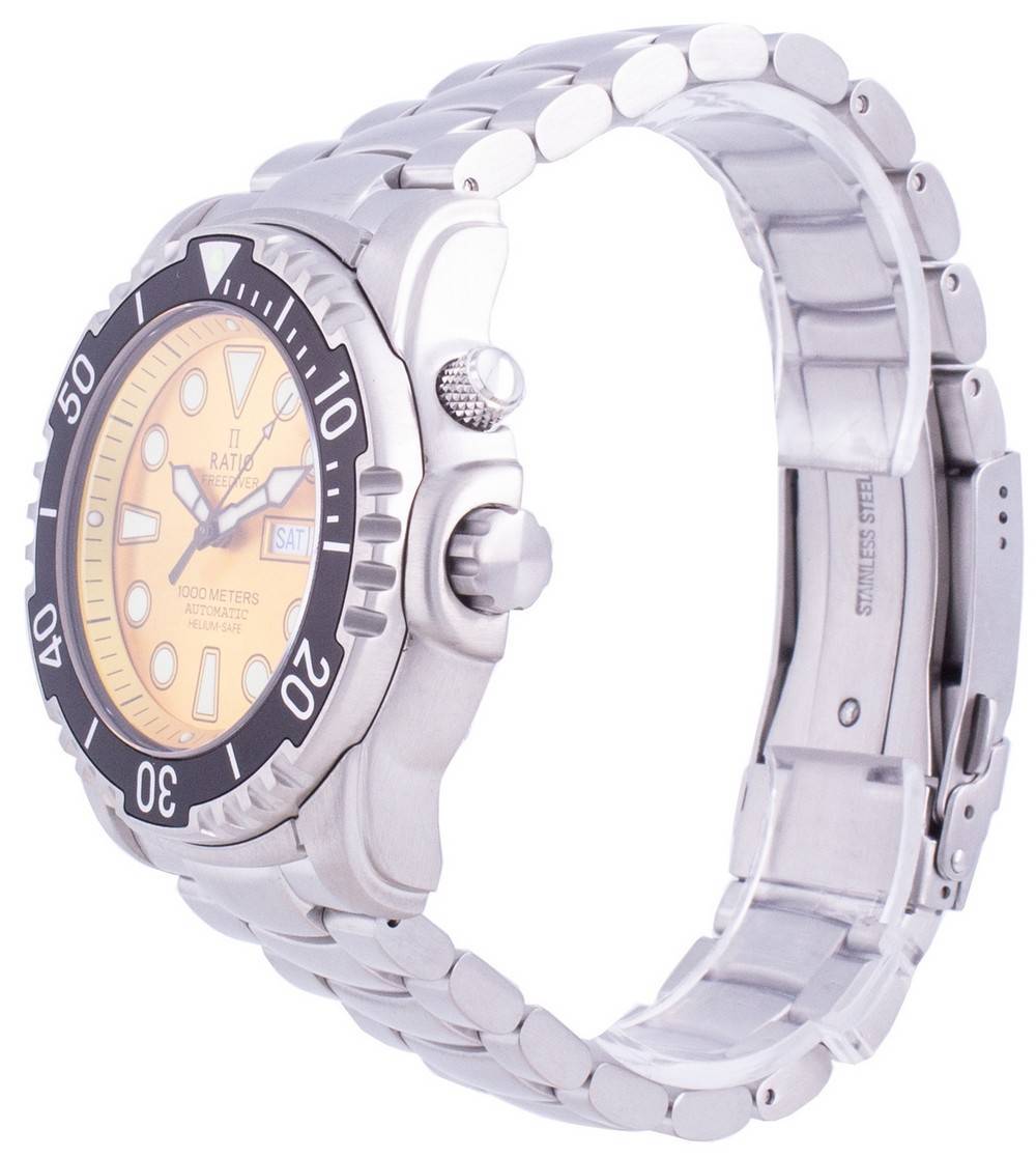 Ratio FreeDiver Helium-Safe 1000M Sapphire Automatik 1068HA96-34VA-YLW Herrenuhr