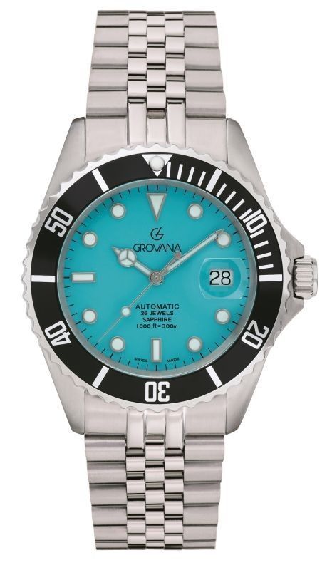 Grovana Key West Celebration Edelstahl Ice Blaues Zifferblatt Automatik Taucher 1571.2231 300M Herrenuhr