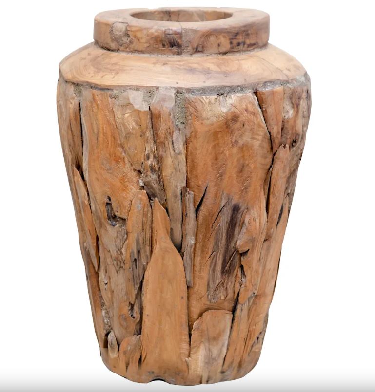 Deko-Vase 40 x 60 cm Massivholz Teak