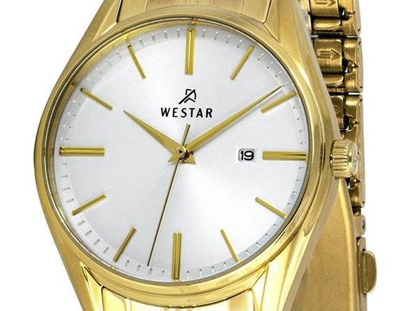 Westar Profile Goldfarben Edelstahl White Dial Quarz 40210GPN107 Damenuhr