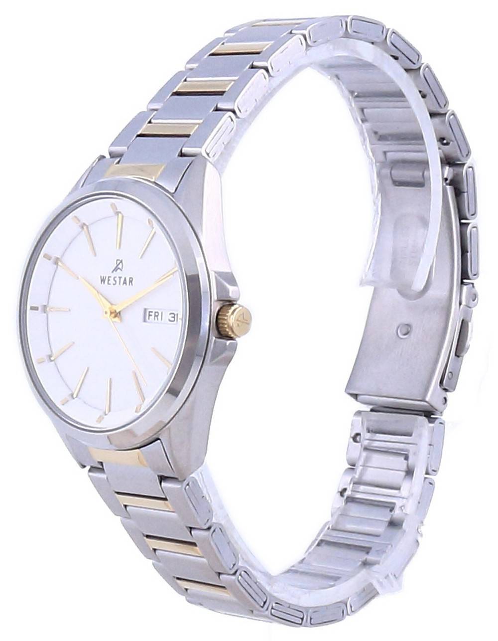 Westar White Dial Two Tone Edelstahl Quarz 40212 CBN 101 Damenuhr