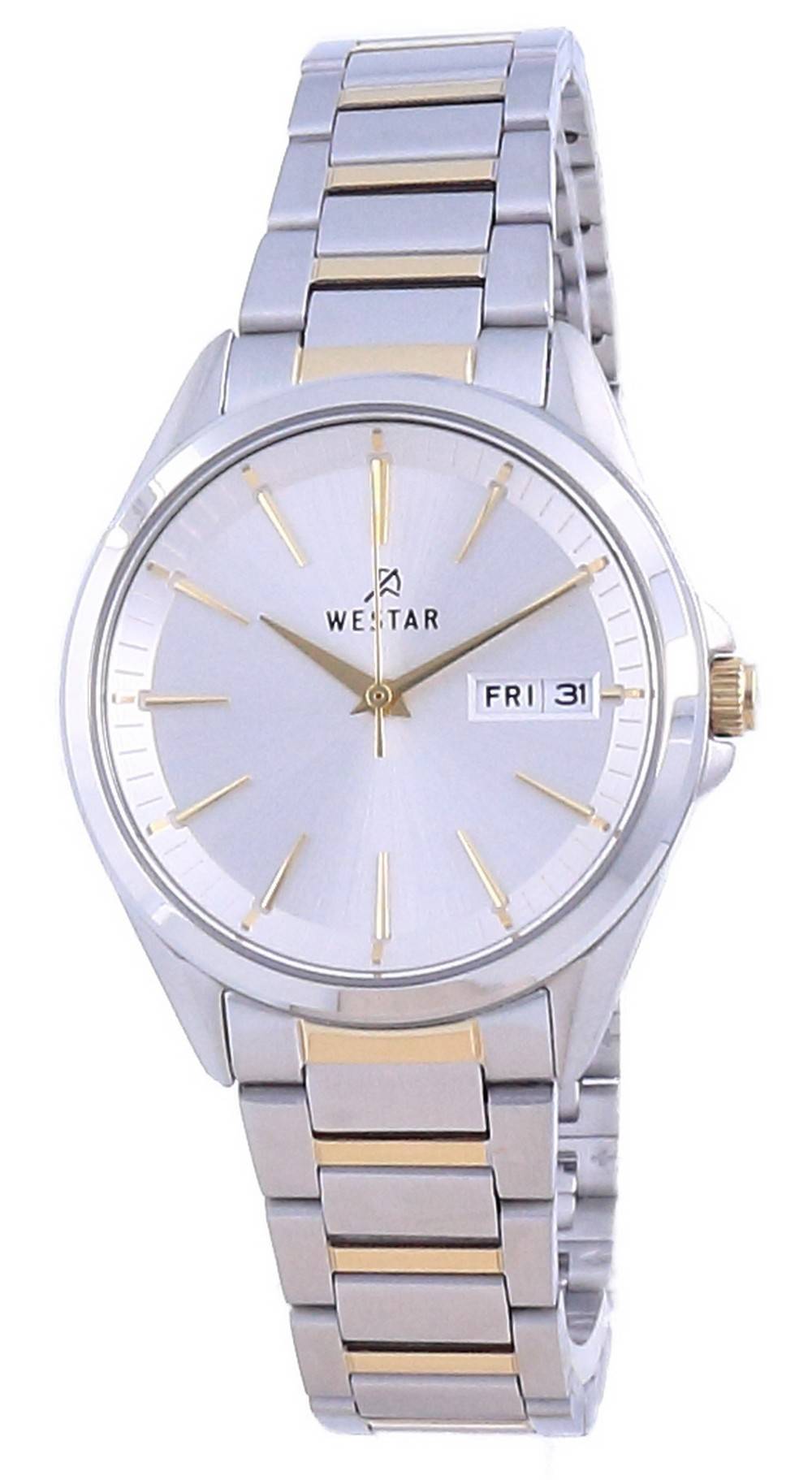 Westar Silberfarbenes Zifferblatt Two Tone Edelstahl Quarz 40212 CBN 107 Damenuhr