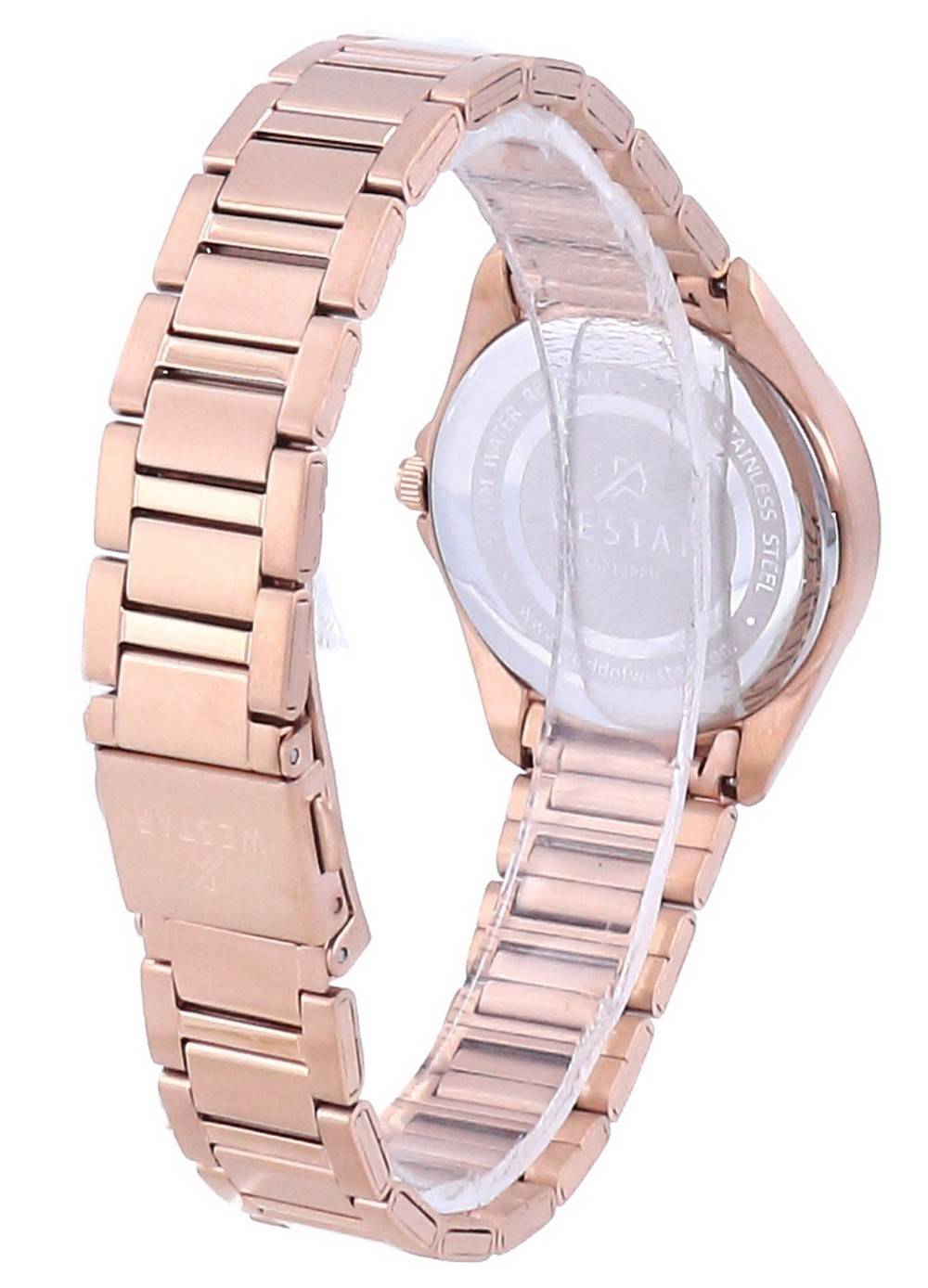 Westar Schwarzes Zifferblatt Rose Goldfarben Edelstahl Quarz 40212 PPN 603 Damenuhr