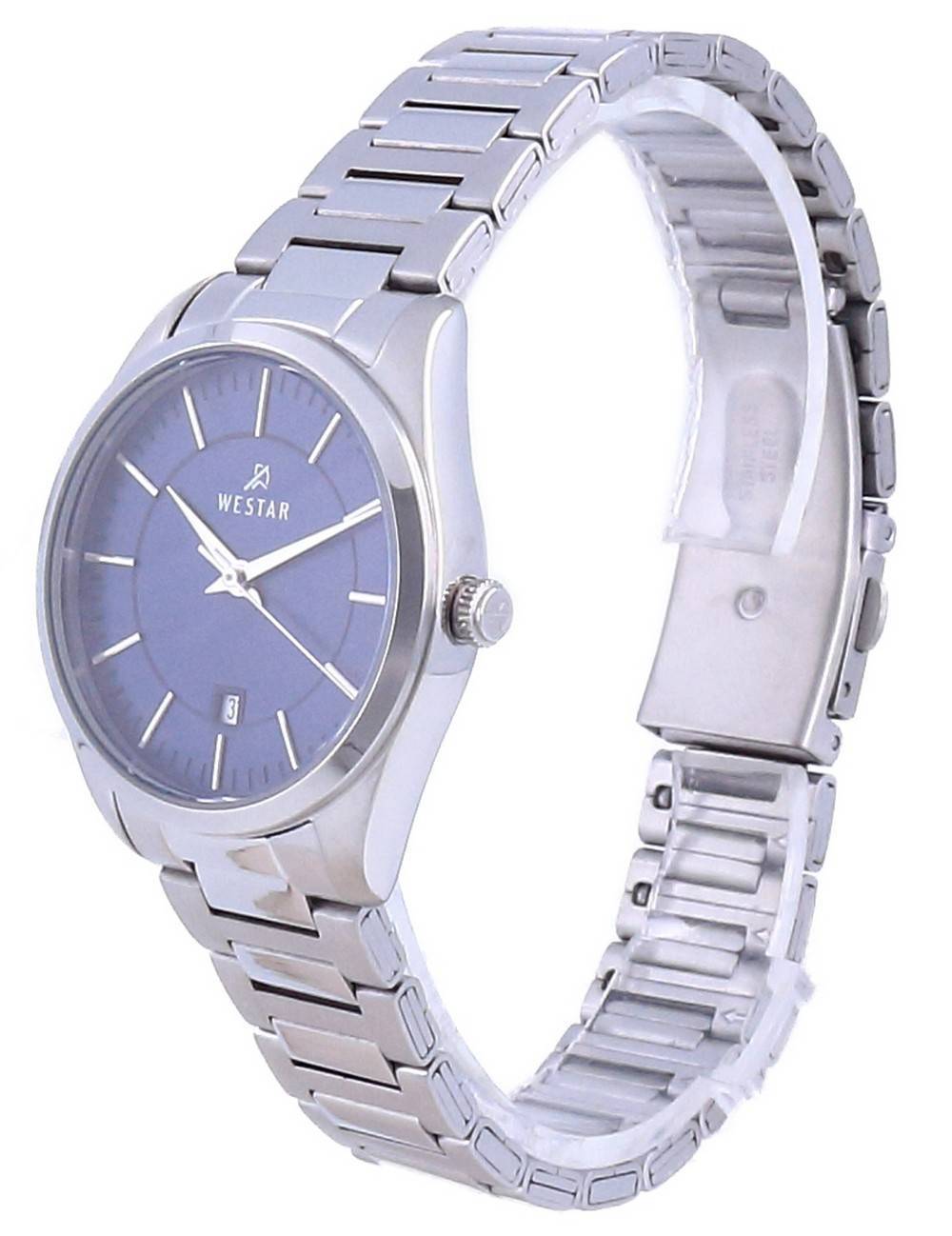 Westar Blaues Zifferblatt Edelstahl Quarz 40213 STN 104 Damenuhr