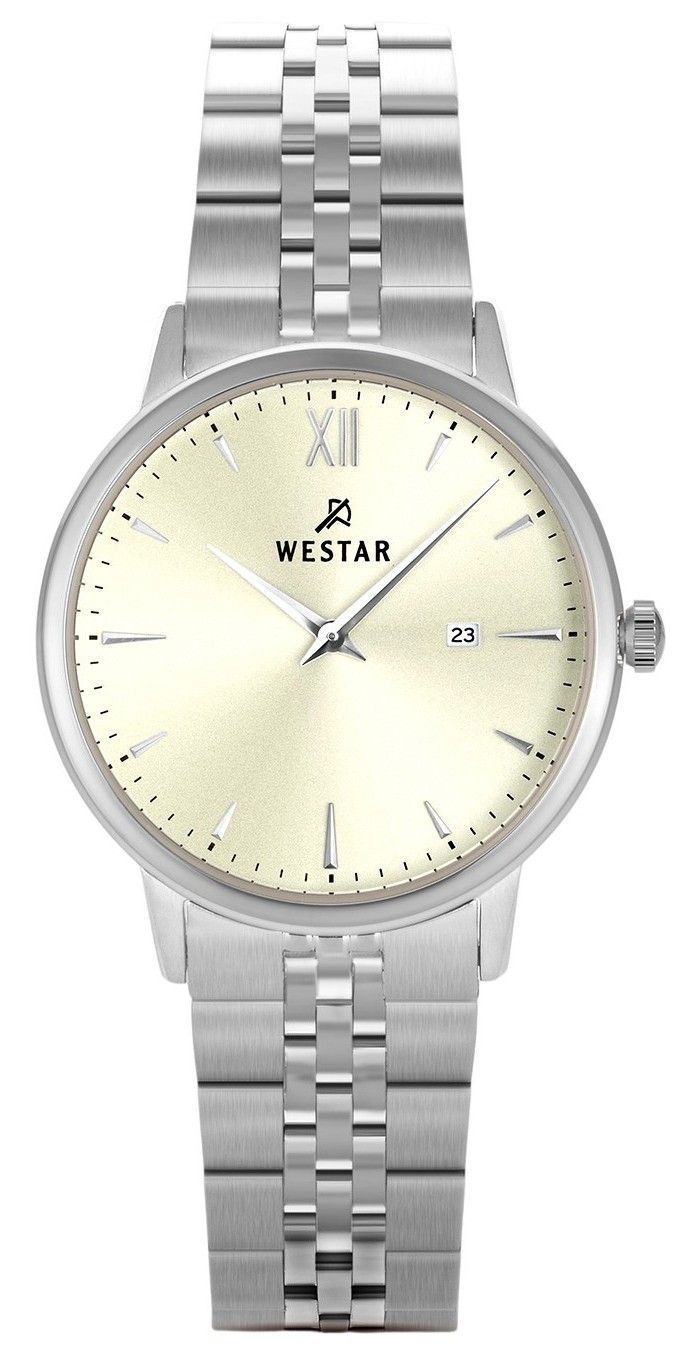 Westar Profile Edelstahl Light Champagnerfarbenes Zifferblatt Quarz 40215STN102 Damenuhr