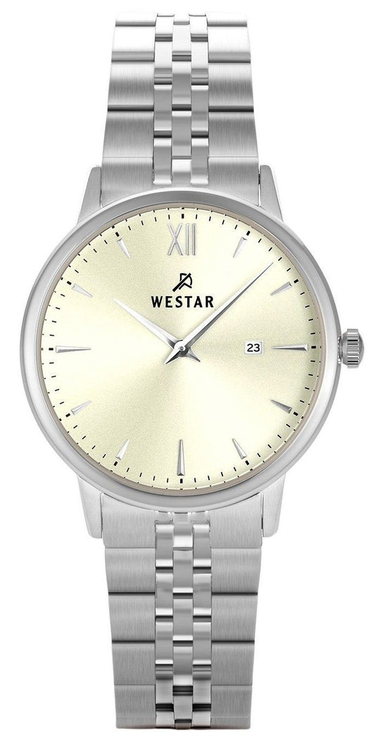 Westar Profile Edelstahl Light Champagnerfarbenes Zifferblatt Quarz 40215STN102 Damenuhr