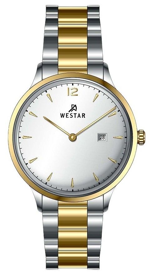 Westar Profile Edelstahl Silberfarbenes Zifferblatt Quarz 40218CBN107 Damenuhr