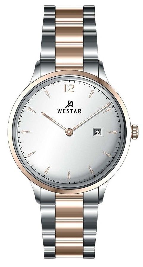 Westar Profile Edelstahl Silberfarbenes Zifferblatt Quarz 40218SPN607 Damenuhr