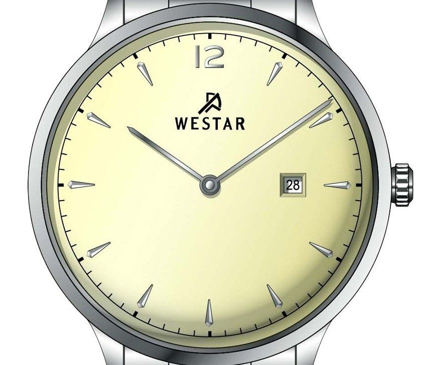 Westar Profile Two Tone Edelstahl Light Champagnerfarbenes Zifferblatt Quarz 40218STN102 Damenuhr