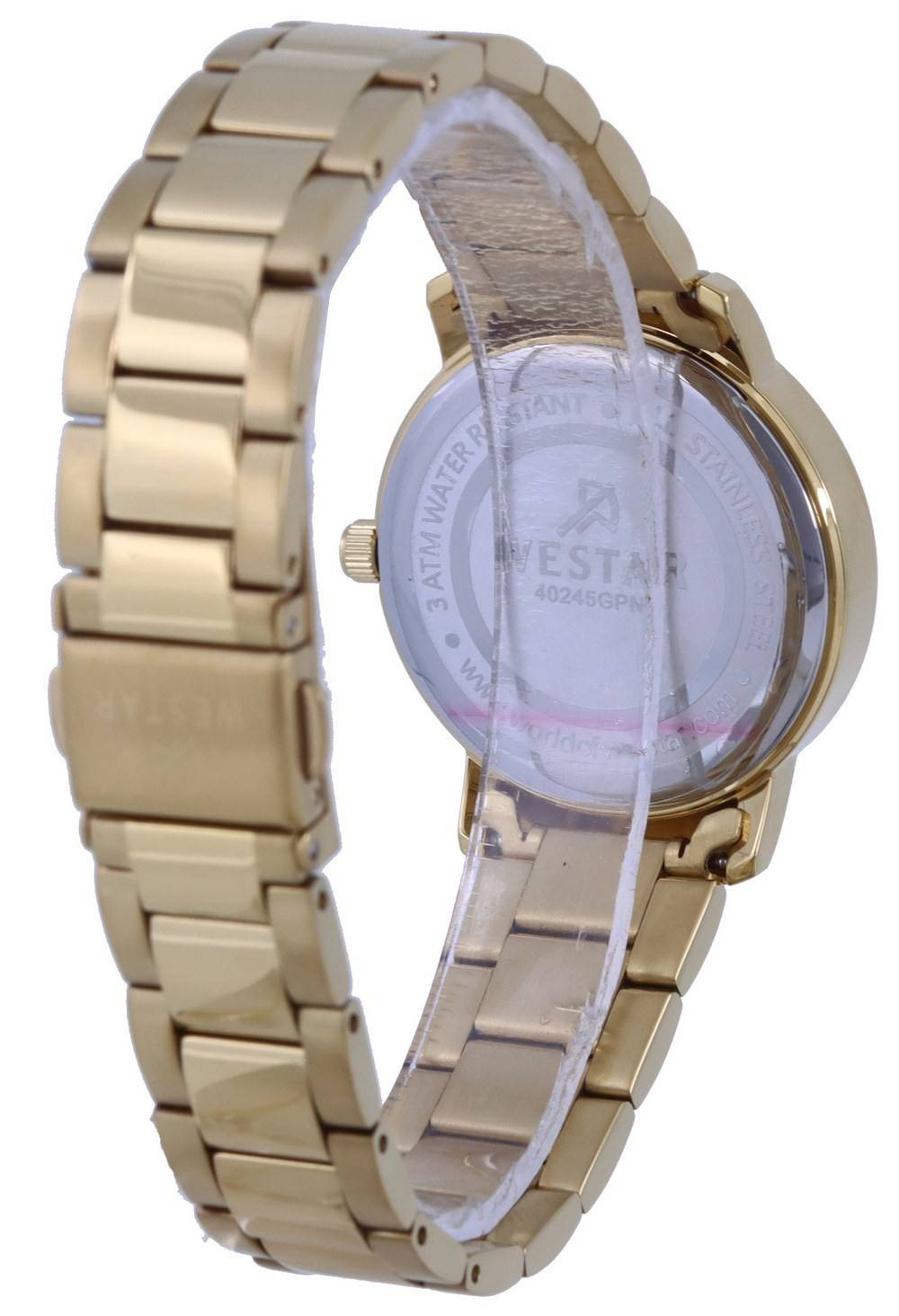 Westar Silberfarbenes Zifferblatt Goldfarben Edelstahl Quarz 40245 GPN 102 Damenuhr