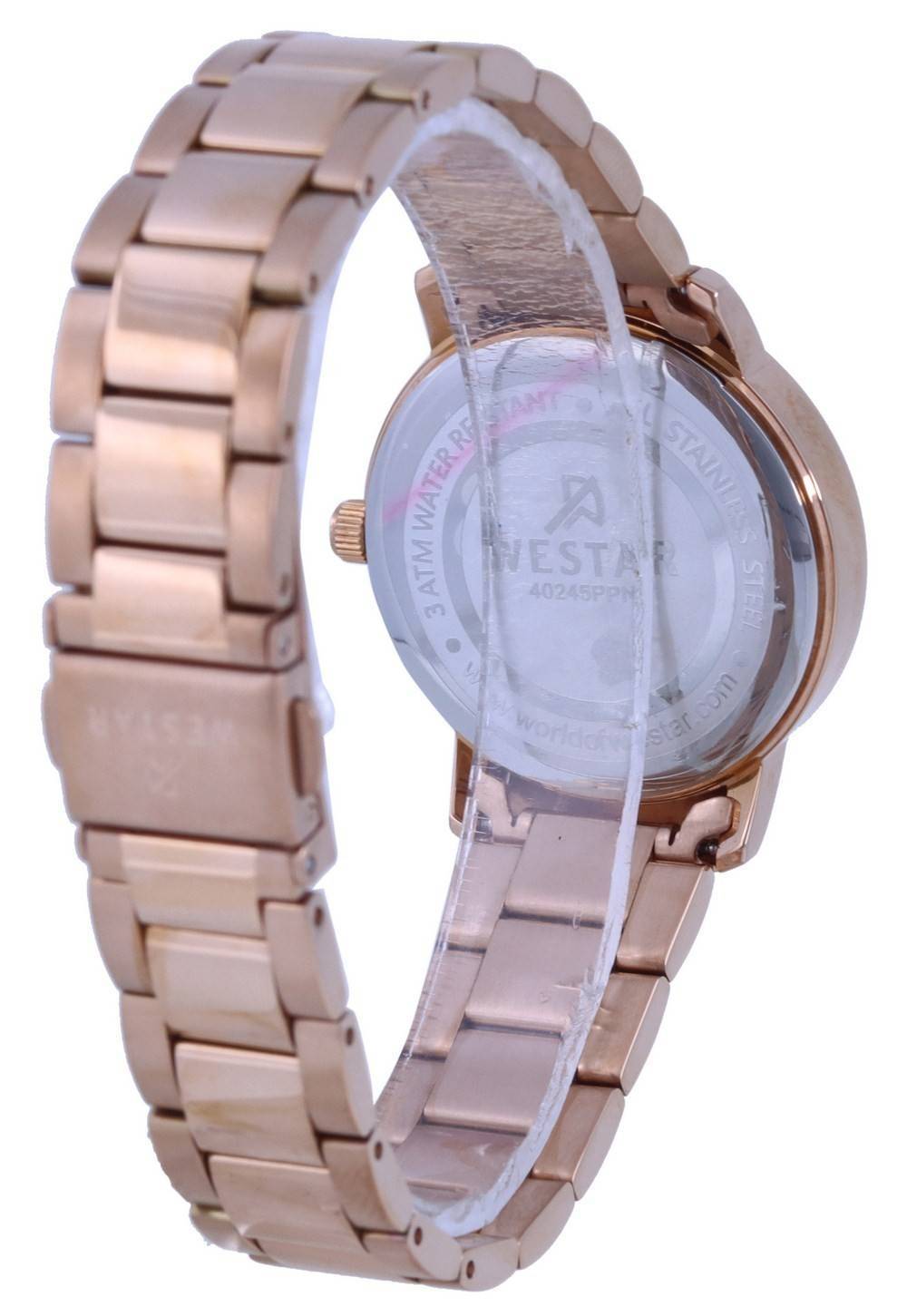 Westar White Dial Rose Goldfarben Edelstahl Quarz 40245 PPN 601 Damenuhr