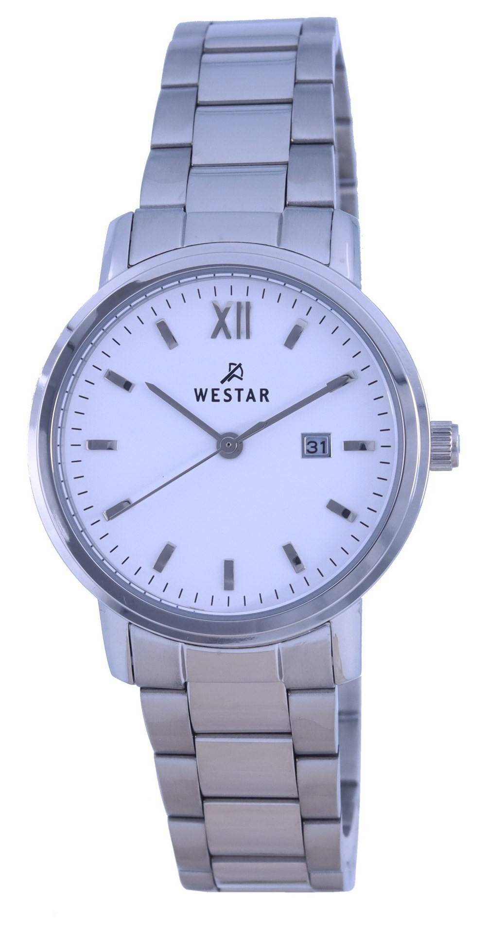 Westar White Dial Edelstahl Quarz 40245 STN 101 Damenuhr