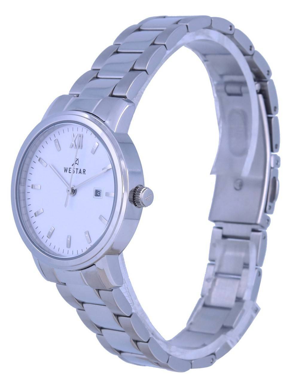 Westar White Dial Edelstahl Quarz 40245 STN 101 Damenuhr