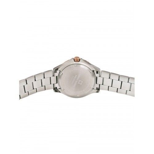 Swiss Alpine Military Aquatech Ladies Edelstahl Schwarzes Zifferblatt Quarz 7740.1137 100M Damenuhr
