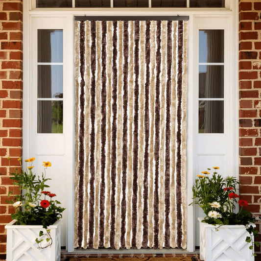 Insect Screen Curtain Beige and Light Brown 90x220 cm Chenille