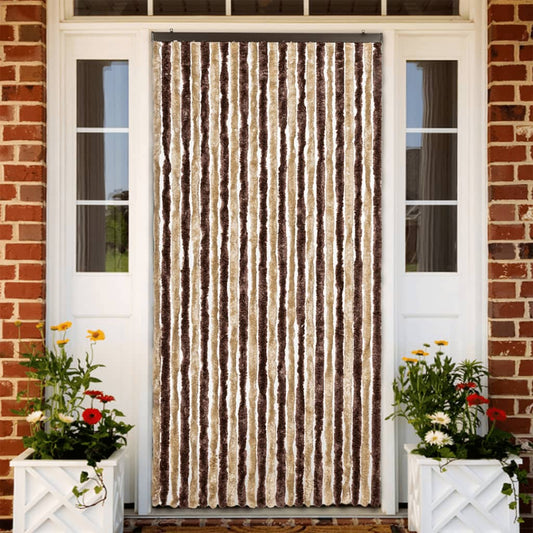 Insect Screen Curtain Beige and Light Brown 100x220 cm Chenille