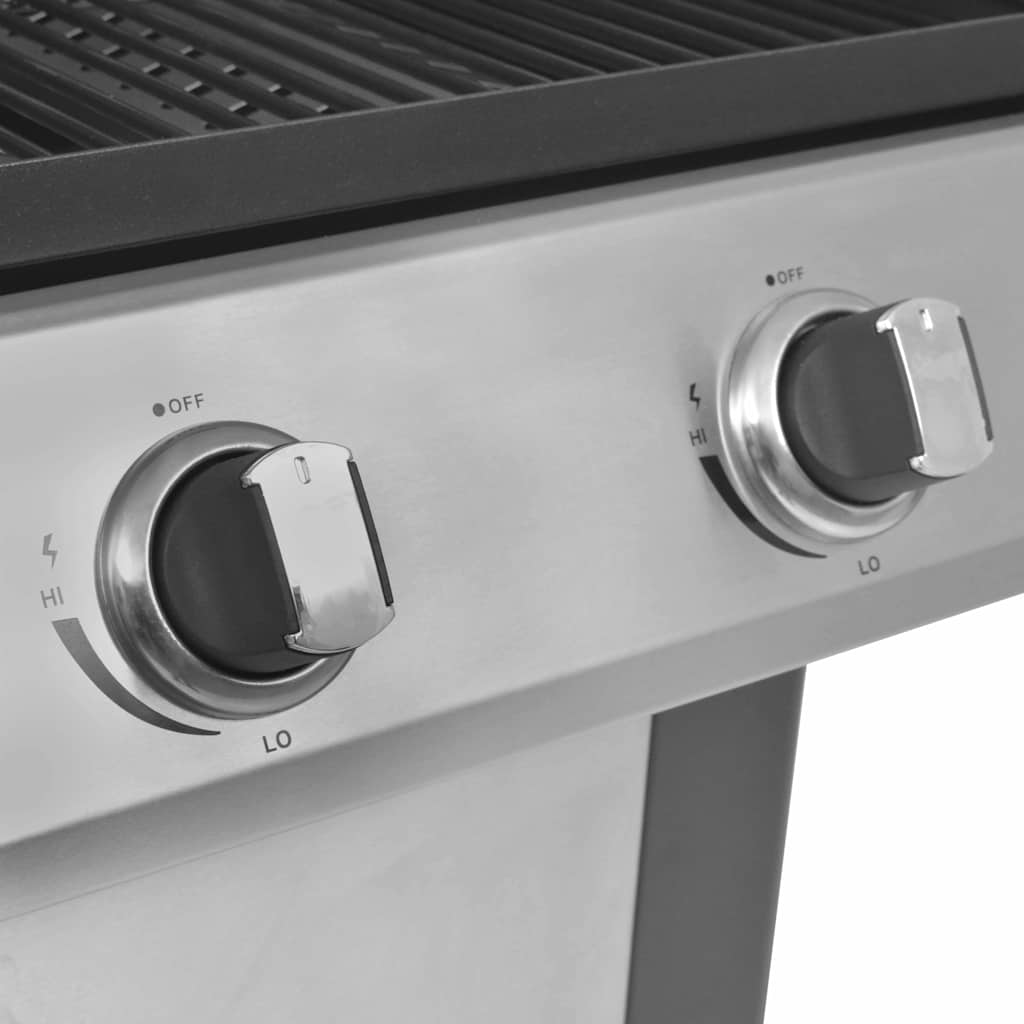 Gasgrill mit Brenner Mit Rad Silber Stahl mit Metallschlauch