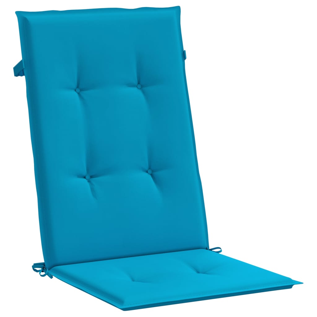 Garden chair cushions for high-back chairs 4 pcs. Blue 120x50x3cm Fabric