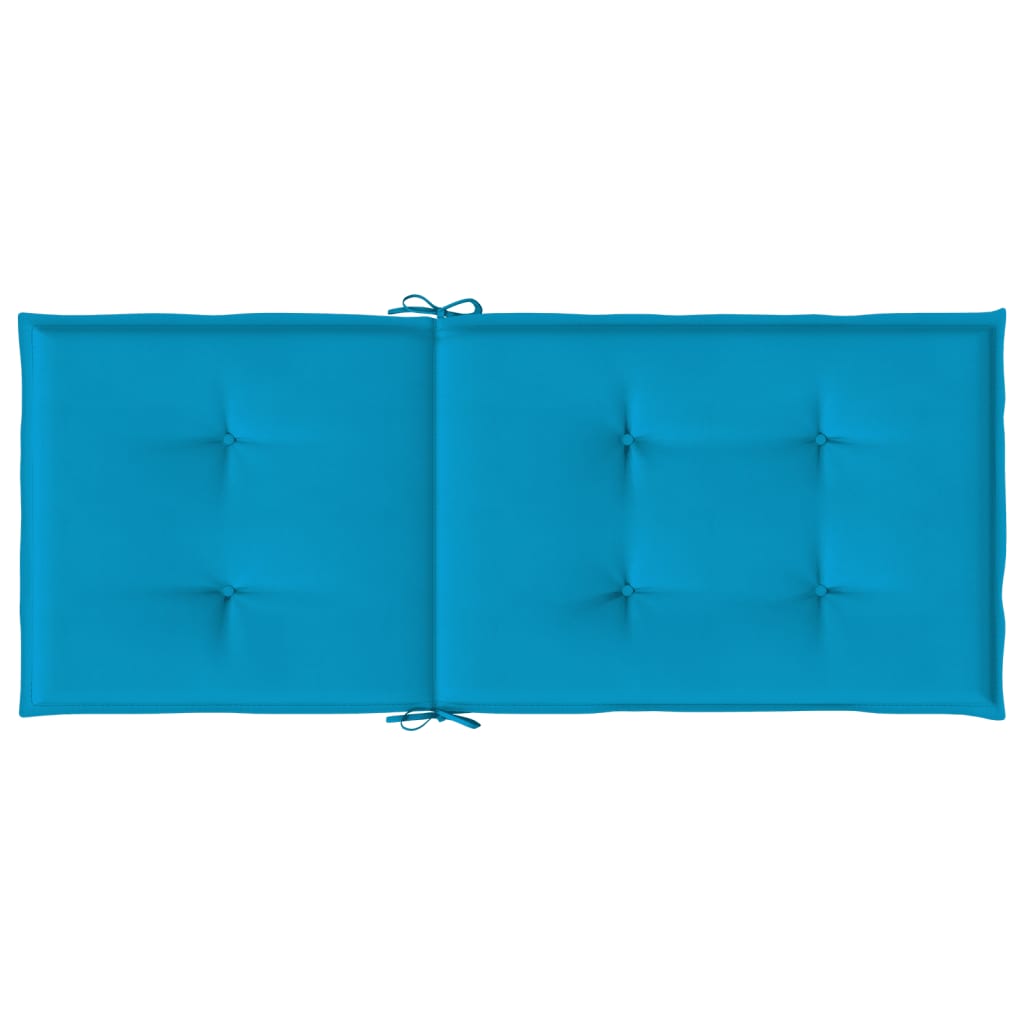 Garden chair cushions for high-back chairs 4 pcs. Blue 120x50x3cm Fabric