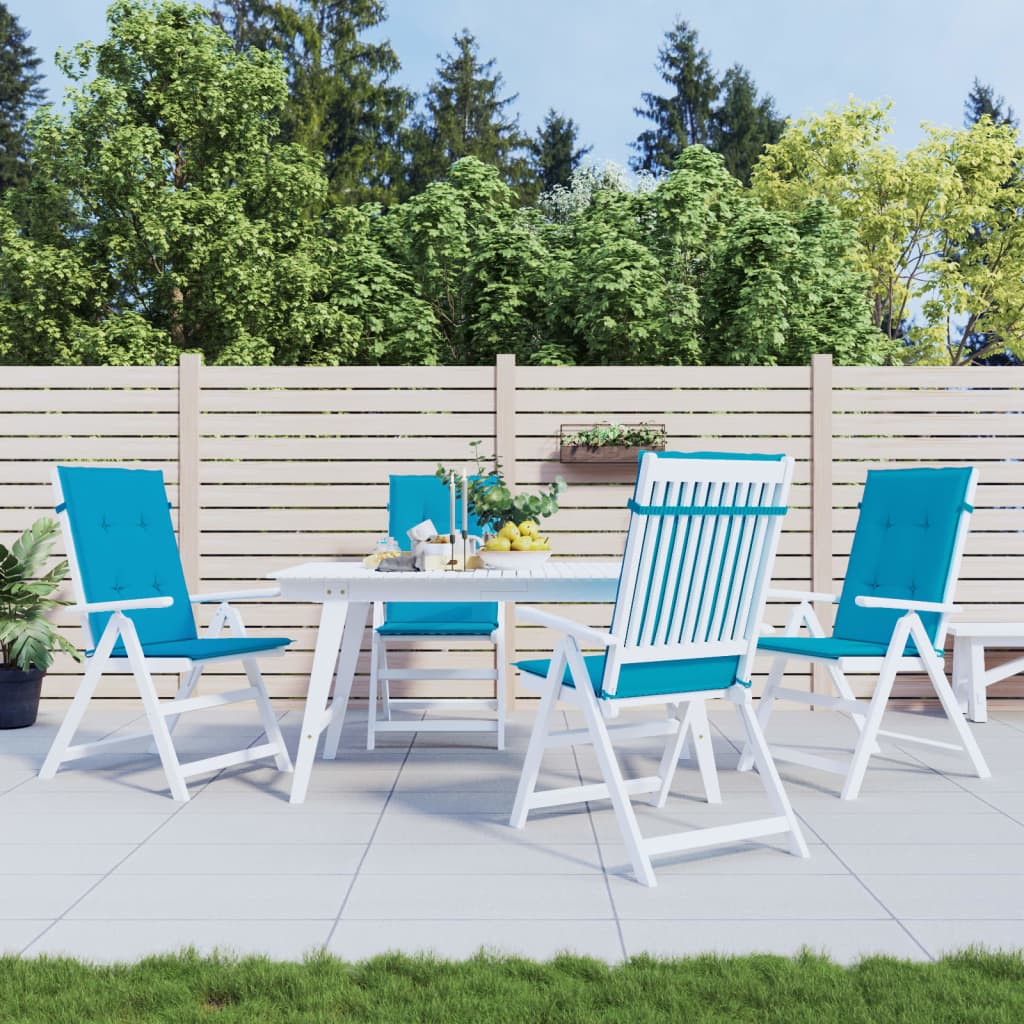 Garden chair cushions for high-back chairs 4 pcs. Blue 120x50x3cm Fabric