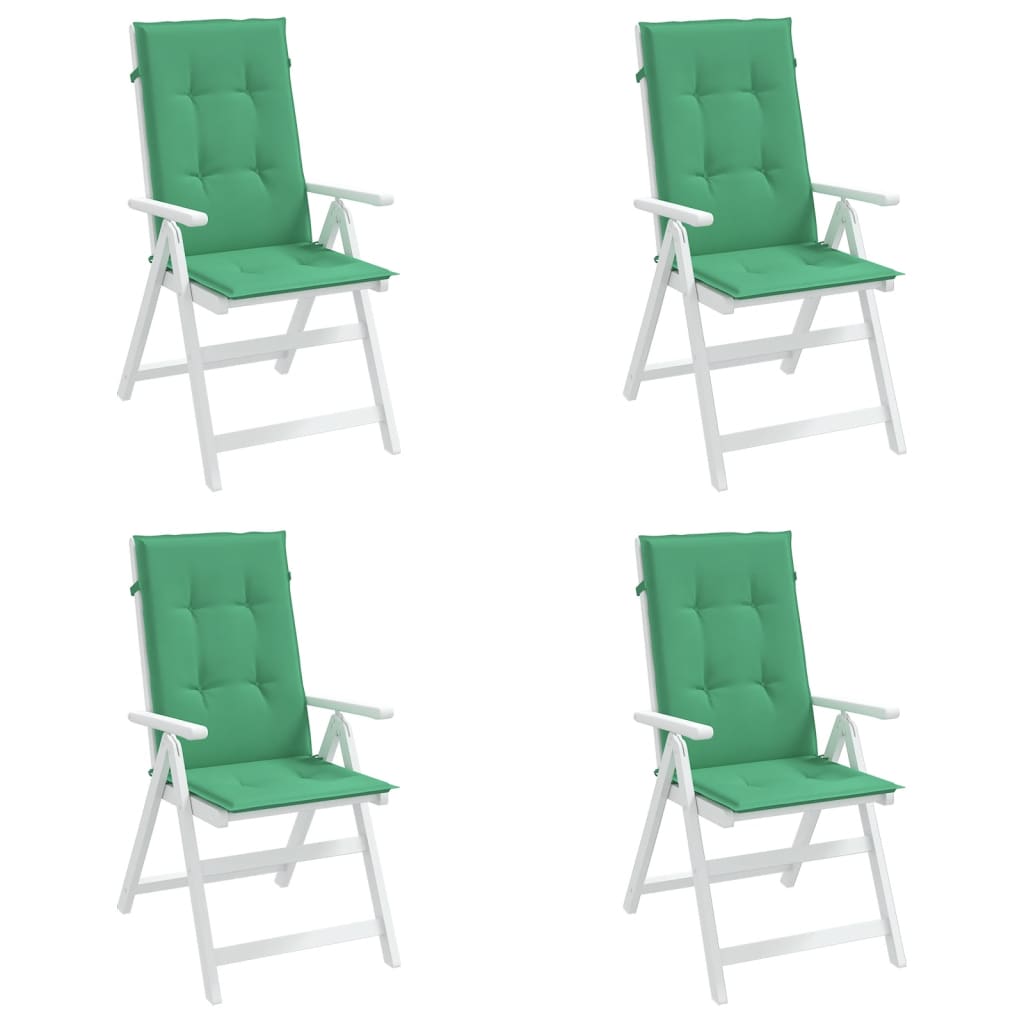 Garden chair cushions for high-back chairs 4 pcs. Green 120x50x3cm Fabric