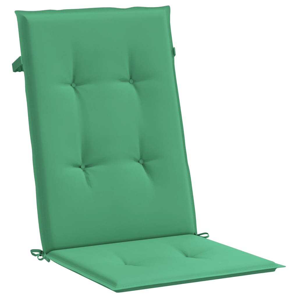 Garden chair cushions for high-back chairs 4 pcs. Green 120x50x3cm Fabric