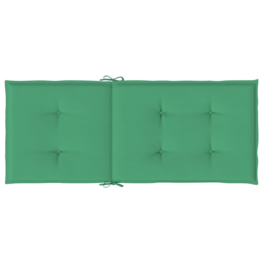 Garden chair cushions for high-back chairs 4 pcs. Green 120x50x3cm Fabric
