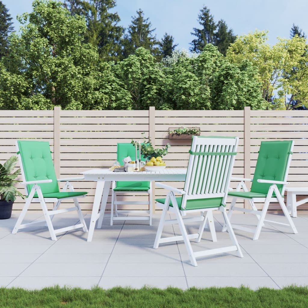 Garden chair cushions for high-back chairs 4 pcs. Green 120x50x3cm Fabric
