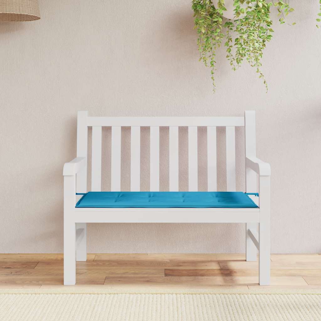 Coussin pour banc de jardin bleu 120x50x3 cm tissu Oxford