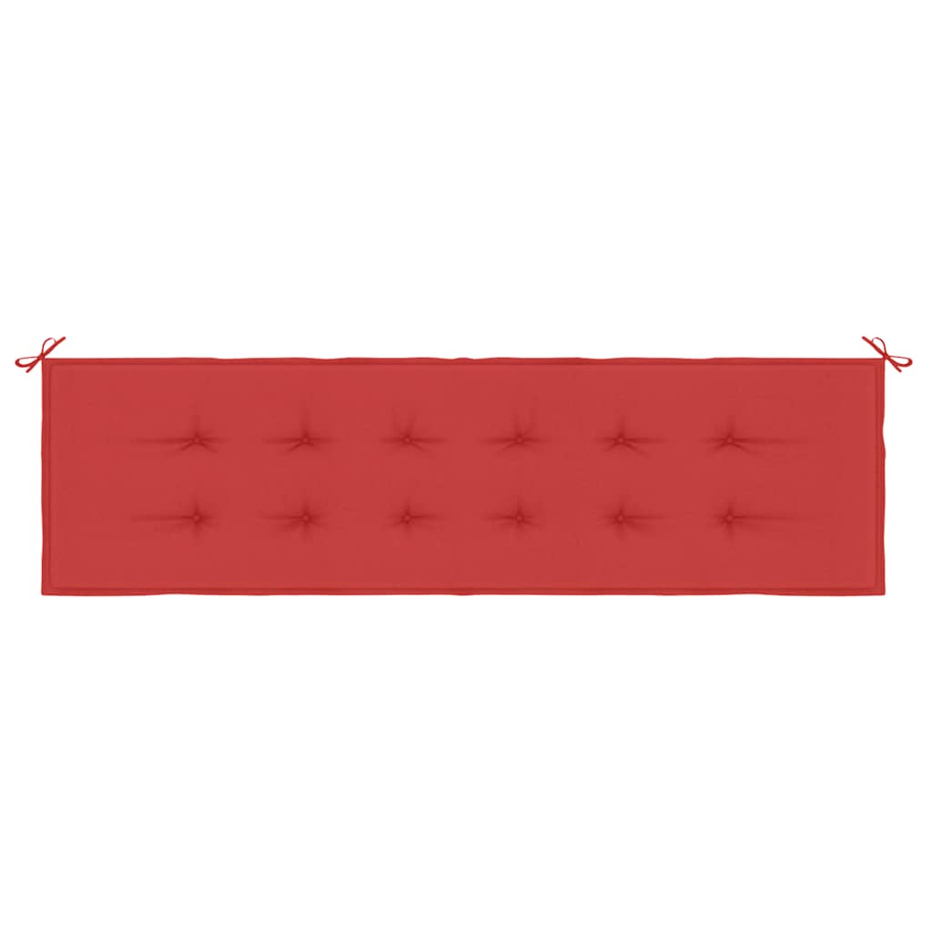 Coussin de banc de jardin rouge 180x50x3 cm tissu Oxford
