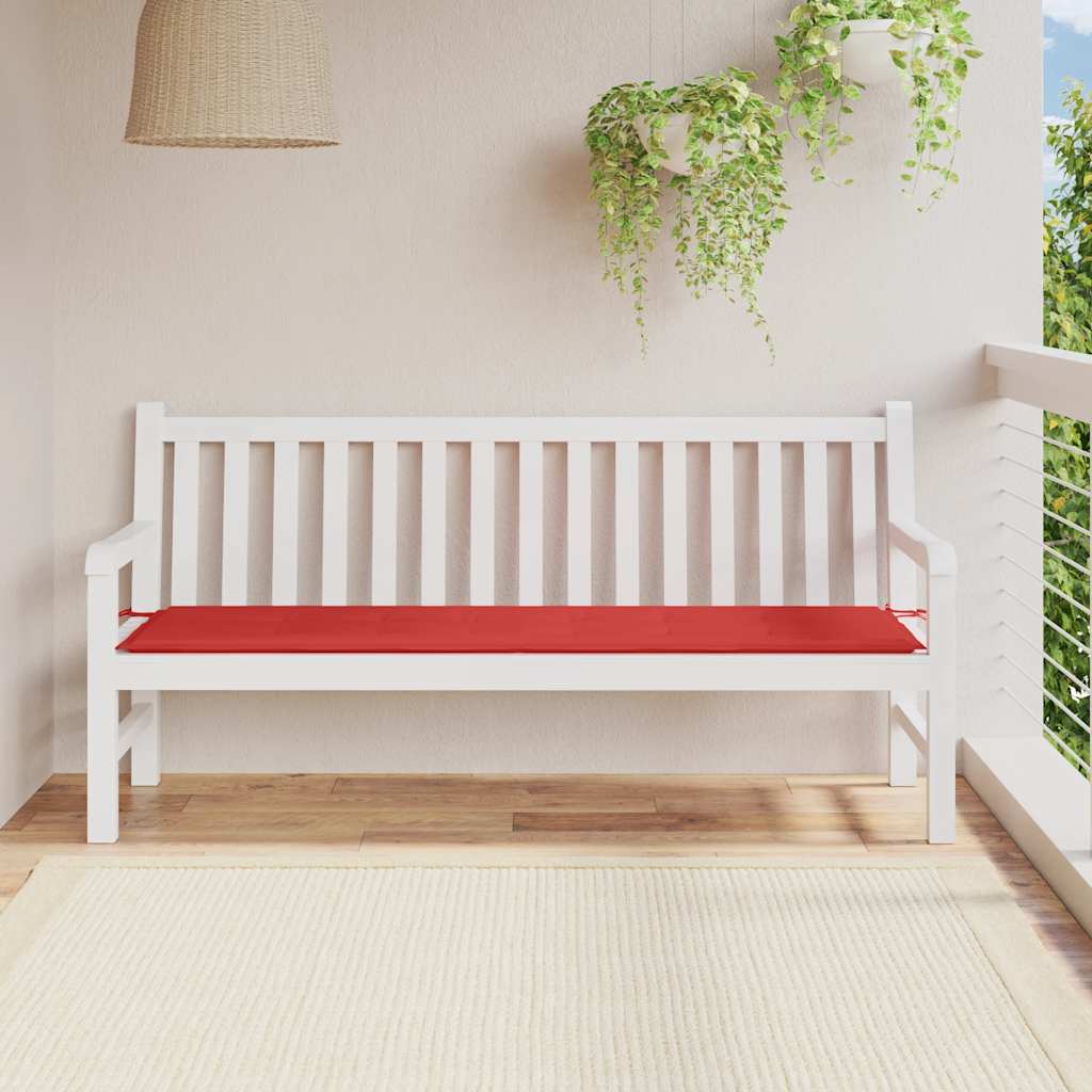 Coussin de banc de jardin rouge 180x50x3 cm tissu Oxford