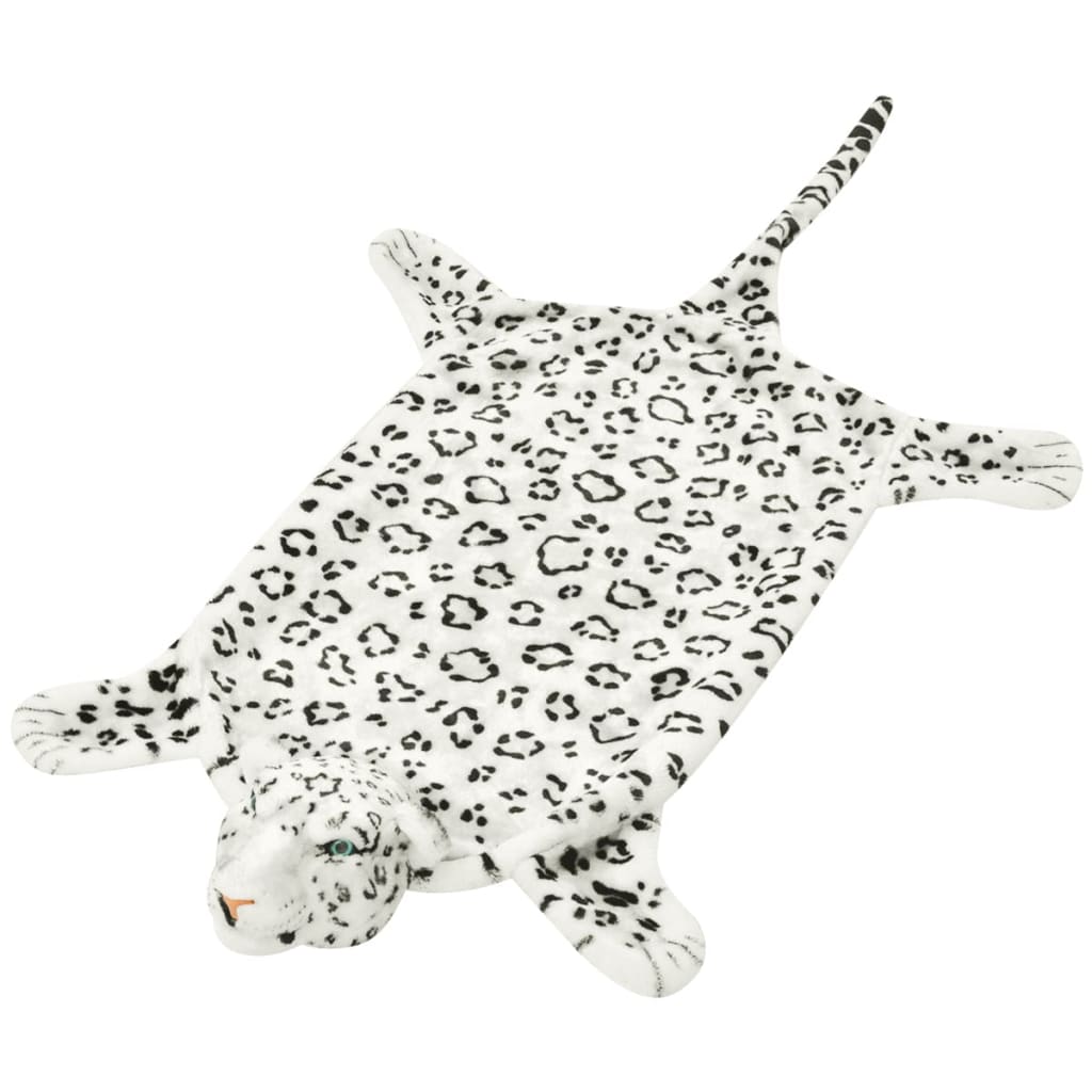 Tapis léopard en peluche blanc 139 cm