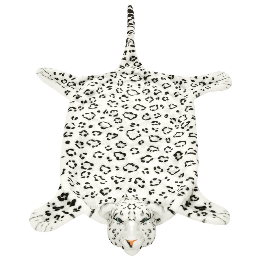 Tapis léopard en peluche blanc 139 cm