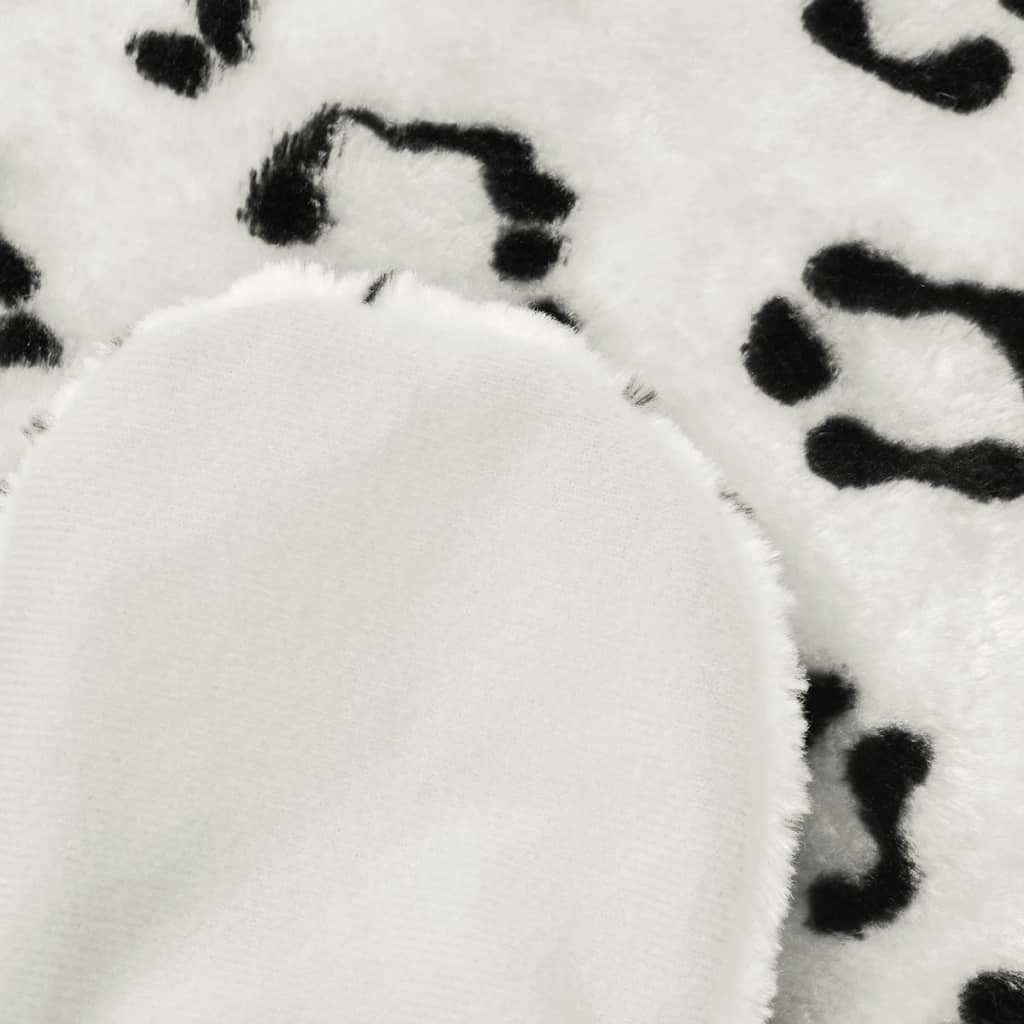 Tapis léopard en peluche blanc 139 cm