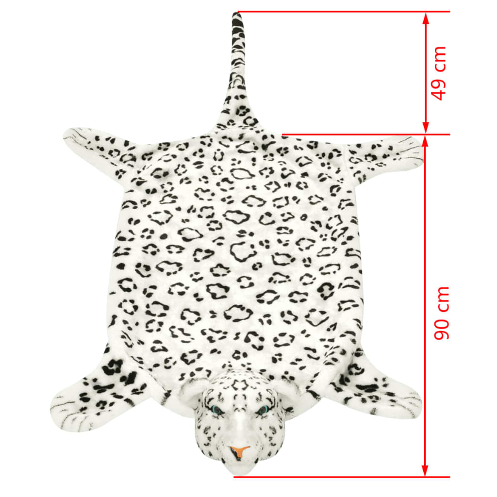 Tapis léopard en peluche blanc 139 cm