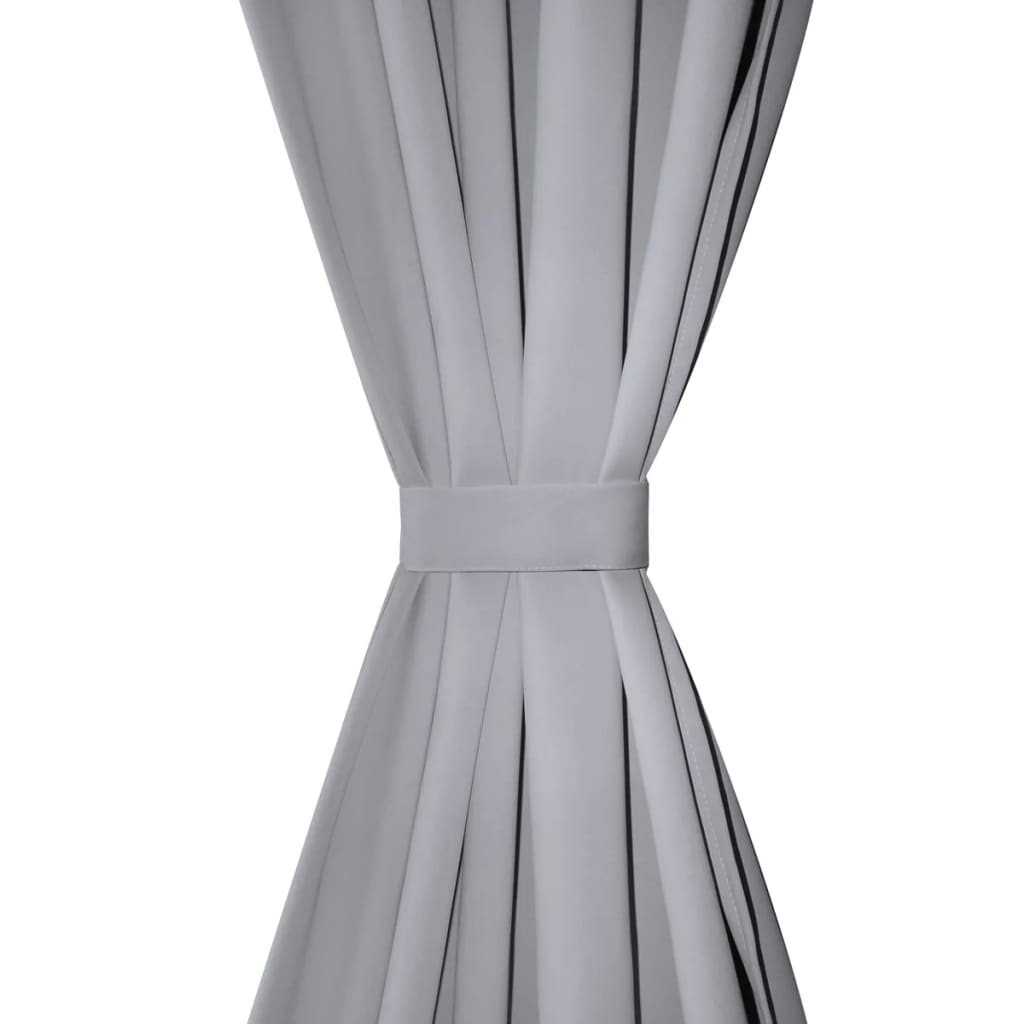 Blackout Curtains 2 pcs. with Metal Eyelets 135 x 175 cm Grey