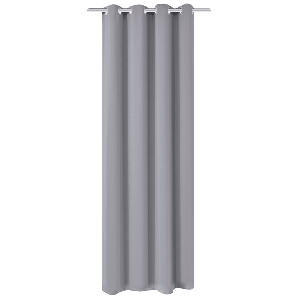 Blackout Curtain with Metal Eyelets 270 x 245 cm Grey
