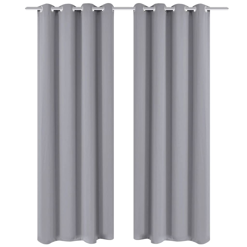 Blackout Curtain with Metal Eyelets 270 x 245 cm Grey