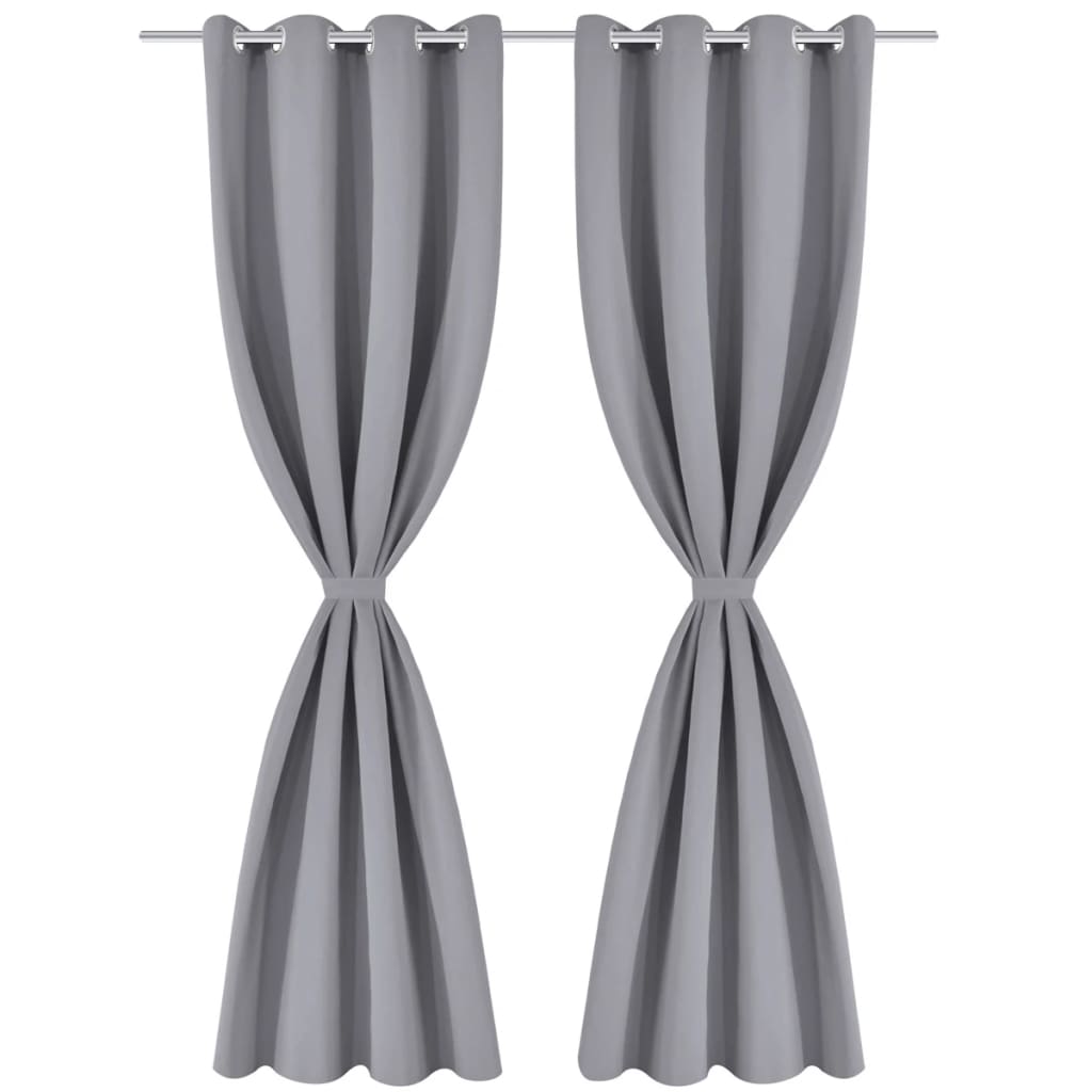 Blackout Curtain with Metal Eyelets 270 x 245 cm Grey