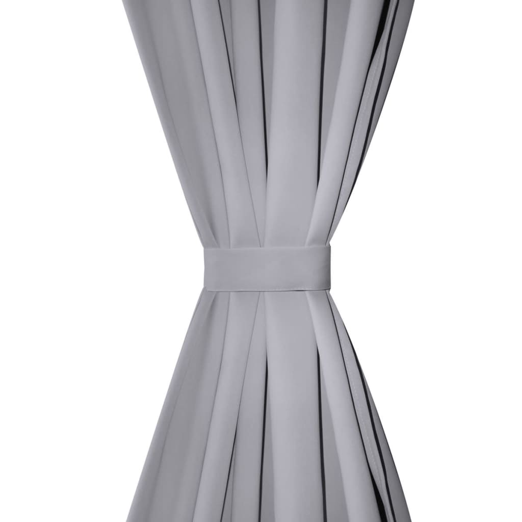 Blackout Curtain with Metal Eyelets 270 x 245 cm Grey